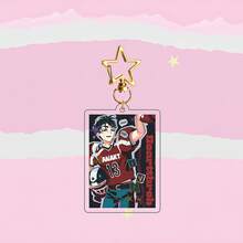 Llavero de acrílico de anime Alien Stage, llavero de personajes de dibujos animados ALNST Ivan Till Mizi Sua con broche de estrella dorada, colgante de estilo de portada de revista retro Y2K para decoración de mochila - Multicolor - Ver 15