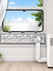 1pc Insulated Portable Air Conditioner Window Seal Kit With Reflective Silver Coating And Gray Oxford Fabric, Adjustable AC Exhaust Hose Window Seal Suitable For Sliding Windows - Thickened Aluminum Foil Ring Cotton - View 4