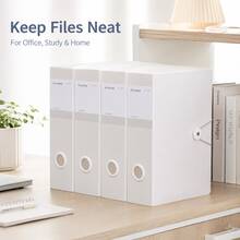 4个/套 A4 文件盒，PP塑料文件整理盒，大容量办公用品文件盒 - 套裝 - 查看 3