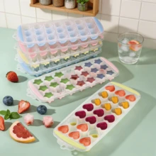 Silicone Ice Cube Mold Tray, Healthy & Fast Freezing Ice Maker, Multiple Cute Heart & Star Shapes & Soft Macaron Colors, Easy Release Stackable Mold, Suitable For Home Refrigerator, Cocktails, Whiskey, Fruit Drinks, Daily Cold Beverage Preparation - Multicolor - View 6
