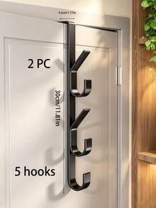Space Saving Vertical Design Storage Hanging Hook Rack Heavy Duty Metal Multipurpose Towel Rack No Drill Mop Holder Shower Clothes Hanger Wall Mounted Towel Hooks Without Drilling Room Decor Bathroom Home Decor Bathroom Decor Key Holder - View 12