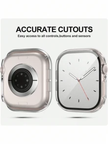 Juego de 6 piezas de funda protectora con marco de PC duro y película de vidrio templado 3 en 1, compatible con Apple Watch Series 38mm, protector de pantalla compatible con iWatch, unisex, funda protectora ultrafina, resistente a arañazos, resistente a golpes, adecuada para protección diaria, oficina y hogar, teléfonos móviles, impermeable, resistente a golpes, resistente a caídas, resistente a arañazos. Ligera diferencia de color, - Multicolor - Ver 2