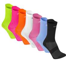 Kit Of 2 Pairs Of Adult Polyamide Running Socks With 3D Cuff, Breathable, Thermal Comfort, High Performance, Spinning, Cycling - 2雙海軍藍 - 查看 5