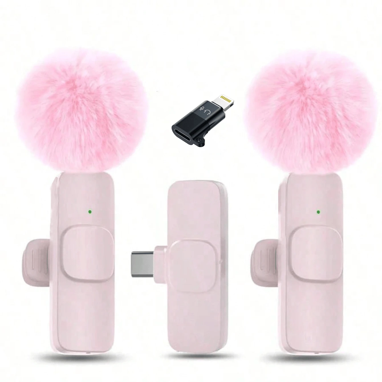 Micrófono inalámbrico para iPhone/Smartphone, micrófonos con audio talla grande claro para grabación de video, entrevista, vlog, dispositivo de reducción de ruido, cancelación de ruido, herramientas de vlogging inalámbricas estéreo, micrófono de mano, micromicrofono - Ver 1