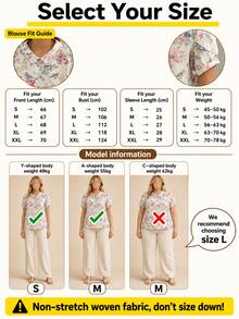 Áo sơ mi nữ tay dài thường, in họa tiết chim và hoa, cài cúc, chất liệu polyester không co giãn, thích hợp cho mùa xuân/hè. - Nhiều màu - Xem 5