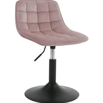 Taburete Tocador con Respaldo, AlturaAjustable, Silla Maquillaje, con Reposapies y BaseMetalicas, Chenilla, Blanco, BH300rs-1 - Pink - Übersicht 1