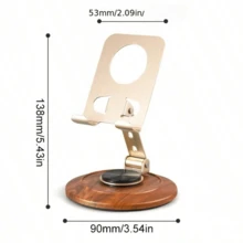 360°旋转高承重10KG金属智能手机/平板电脑支架，可折叠设计，90°多角度调节，中空底座，适用于办公室、厨房、户外，简约科技风格，航空铝合金材质，通勤及居家使用。 - 手機支架 - 查看 2