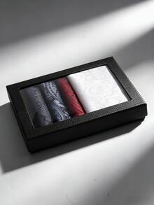 5pcs Gift Box Set Paisley Pattern Elegant Polyester Business Formal Party Wedding Luxury Men's Suit Pocket Square, Suitable For All Seasons - Multicolor - View 7