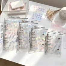 A5/A6/A7/M5 彩色愛心圖案活頁本，便攜式活頁本，A5貼紙收藏本，替換內頁，相簿，貼紙本，儲蓄本，日記本，筆記本，K-POP偶像收藏本；適用於辦公用品和學校用品 - 愛心軟殼活頁冊 - 查看 5