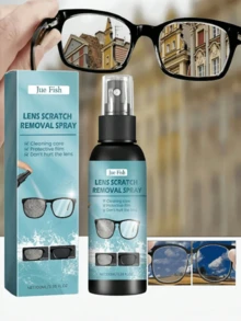 JUE FISH Produit de réparation des rayures pour lentilles, solution de nettoyage de lunettes, spray de nettoyage de lentilles, nettoyant pour écrans électroniques, agent de restauration des lentilles rayées et voilées, convient pour les téléviseurs, les téléphones, les moniteurs et les appareils mobiles - Liquide - Voir 9