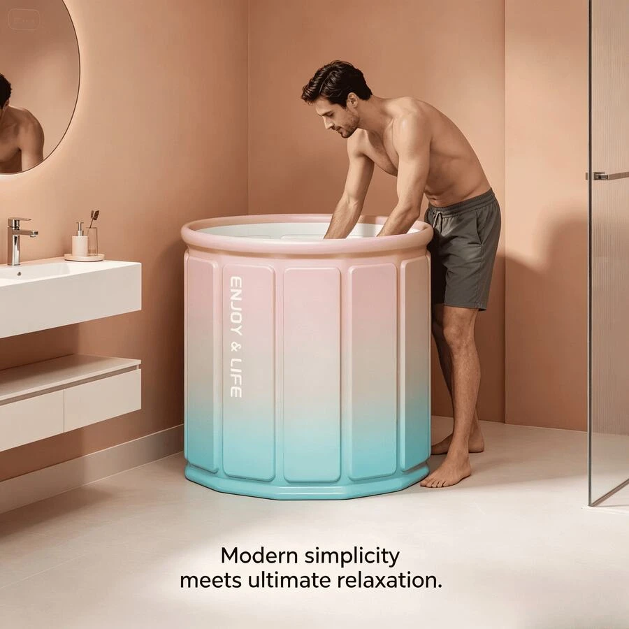 Large Portable Foldable Bathtub, Multi-Layer Thick Insulated Tub For Adults, No Installation Required - Multicolor - View 1