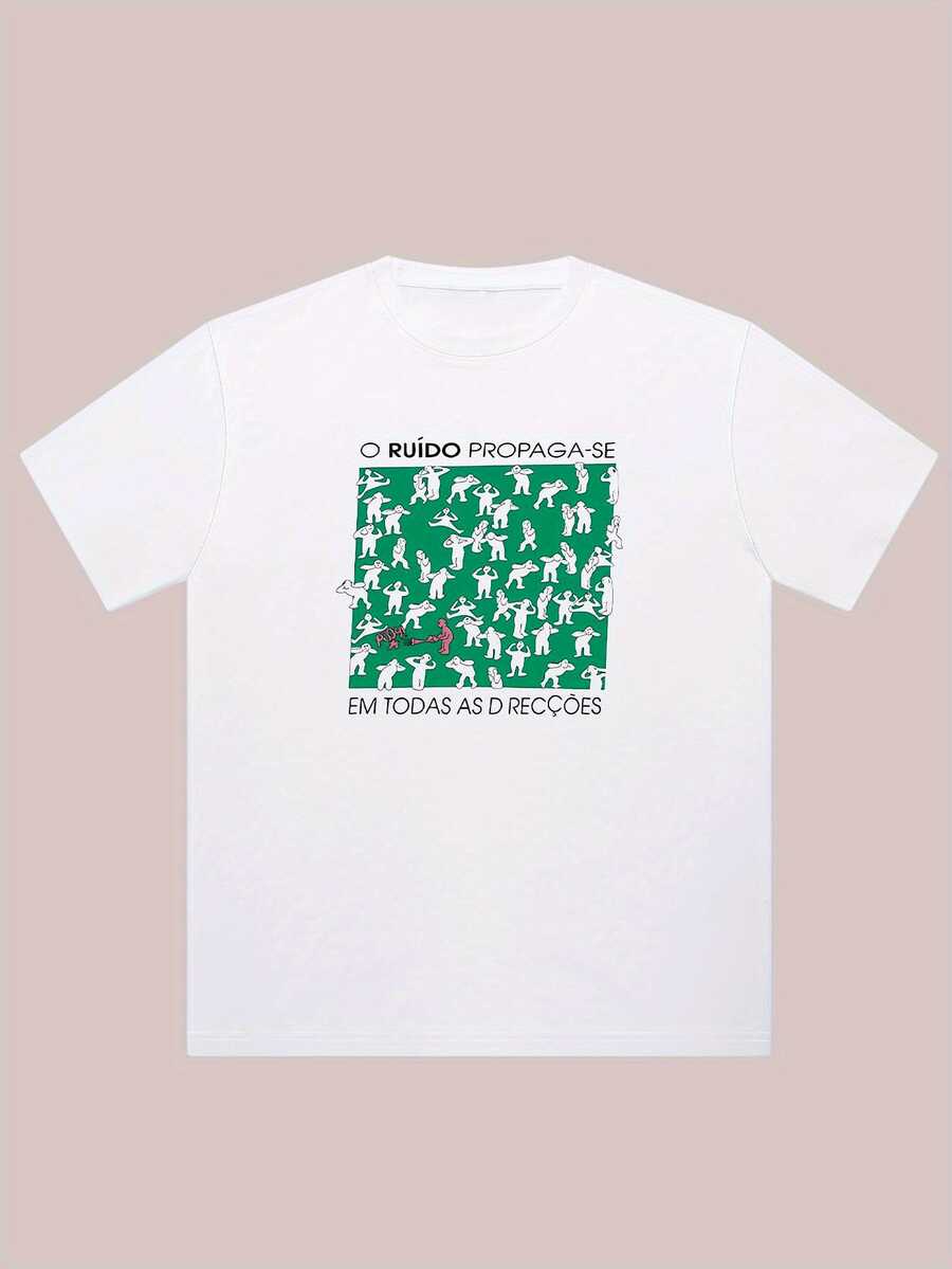 Eye-Catching Niche Design, Versatile Everyday Design,-Men's Short Sleeve Shirt,-Cotton Shirt. - White - View 1
