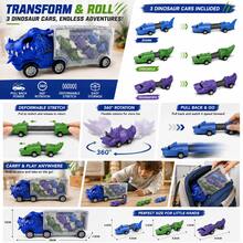 兒童 3 合 1 恐龍運輸貨車，儲物變形慣性發射玩具車，親子互動教育玩具，男孩遊戲禮物 - 彩色 - 查看 2