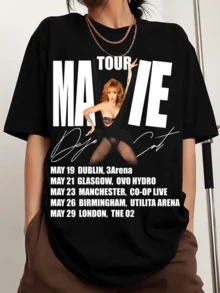 Dojass - Cats T-Shirt, Mas Vies World Tour 2026, UK Tour 2026, Dojass - Cats Fans Gift Top, Unisex T-Shirt, Dojass - Cats 2026 Tour Crew Neck Sports T-Shirt With Print For Men, Comfortable And Versatile, 100% Cotton, 220g - 黑色 - 查看 6