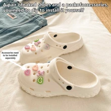 夏季韓系Ins風沙灘涼鞋，EVA學生款軟底休閒舒適輕量包頭套腳拖鞋 - 卡其色 - 查看 4