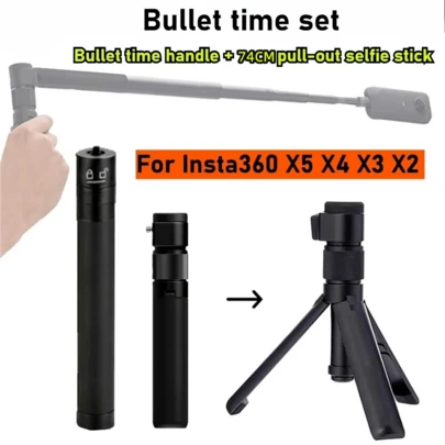 Chân đế tripod để bàn tay xoay với vít 1/4 inch cho Insta360 X5/X4/X3, & 13 Camera