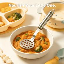 Triturador de alimentos para bebé de acero inoxidable, herramienta de cocina para puré de huevo, calabaza y patata - Multicolor - Ver 7