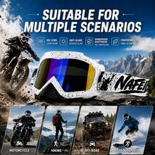 NafEid Adult Ski Goggles, High Definition Lens, TPU Frame, Windproof, Dustproof, UV Protection, Suitable For Cycling, Skiing, Mountaineering, Off-Road Motorcycle, Snowmobile Outdoor Sports Eyewear - Multicolor - View 2