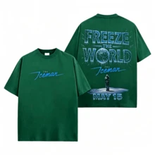 Summer 2026 USA-Drake "Iceman" 2026 Album Graphic Tee, Washed Cotton Hip Hop Shirt, OVO Inspired Rap Merch, Vintage Portrait T-Shirt, Y2K Streetwear Oversized Fit, Fan Gift Apparel2026-Gift For Him,Breathable & Soft,Daily Wear,Gym Workout - 綠色 - 查看 1