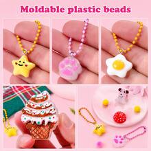SMI Fine Kit de manualidades de cuentas de plástico moldeables, juego DIY reutilizable con cuentas blancas & transparentes, pigmentos, herramientas & accesorios para hacer joyas - Multicolor - Ver 7