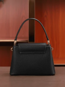 POHO Brand Customized V-Shaped Handbag Medium Size Elegant Classic Fashion, Exquisite Party Matching, Gift For Female Friends Sister Mom - Black - View 6