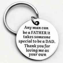 1pc Stepdad Gift Keychain, Any Man Can Be A Father It Takes Someone Special To Be A Dad Stainless Steel Keyring, Bonus Dad Present For Father's Day, Birthday, Christmas, Adoption Gift, Thank You Gift From Son Daughter, Durable Engraved, Gift Ideas - A - View 4