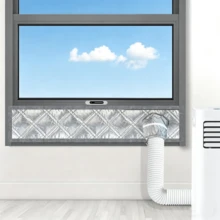 1pc Insulated Portable Air Conditioner Window Seal Kit With Reflective Silver Coating And Gray Oxford Fabric, Adjustable AC Exhaust Hose Window Seal Suitable For Sliding Windows - Thickened Aluminum Foil Ring Cotton - View 7
