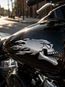 2pcs 3D PVC Ghost Skeleton Motorcycle Tank Stickers, Cool Car Stickers, Personalized Motorcycle Modification Stickers, Creative Badges And Body Stickers, Ghost Car Modification - A - View 9