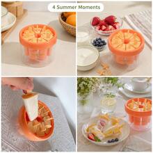 8-Slot Rotating Ice Pop Mold With Lid, Reusable Ice Pop Maker With Storage Box, Suitable For Children, DIY Ice Cream, Fruit Ice, Yogurt Ice, Easy Release Ice Pop Tray Fit For Refrigerator, Cute Multi-Color Kitchen Tool For Summer, Space-Saving Ice Pop Organizer Rack For Home Baking - Orange - View 9