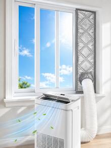 1pc Insulated Portable Air Conditioner Window Seal Kit With Reflective Silver Coating And Gray Oxford Fabric, Adjustable AC Exhaust Hose Window Seal Suitable For Sliding Windows - Thickened Aluminum Foil Ring Cotton - View 5