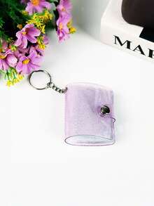 1pc Mini Photo Album Keychain Photo Keyring 20 Pockets Photocard Album Key Chain Clear Photo Album Keyring With Split Ring Mini Album For Cards, Picture Cards, ID Photo(10 Inner Pages, Double-Sided For Storage) - Multicolor - View 9