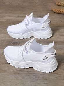Women's Platform Tennis Shoes Zapatillas: Breathable Mesh Comfy Sneakers, Y2K Non-Slip Casual Footwear, All-Match Women's Tenis - Toàn màu trắng - Xem 2