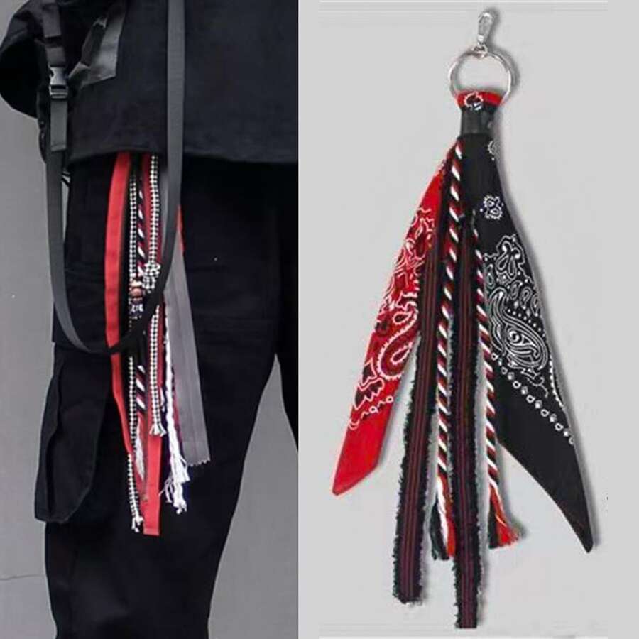 1pc Waist Chain, Scarf Hanging Chain, Pants Chain Accessory, Resin Peanut Flower, Acrylic Hanging Rope Ins Versatile Dual-Color Waist Flower Scarf, Metal Double-Layer Chain Set, Jeans Pants Accessory, Pants Chainrave Festival Outfit - Red - View 1