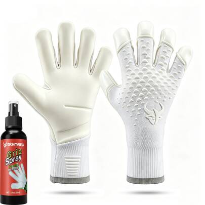 GKHMNEW Soccer Goalkeeper Gloves + 30ml Goalkeeper Grip Spray For Children Youth Adult Professional Goalkeeping Glove With Strong Grip