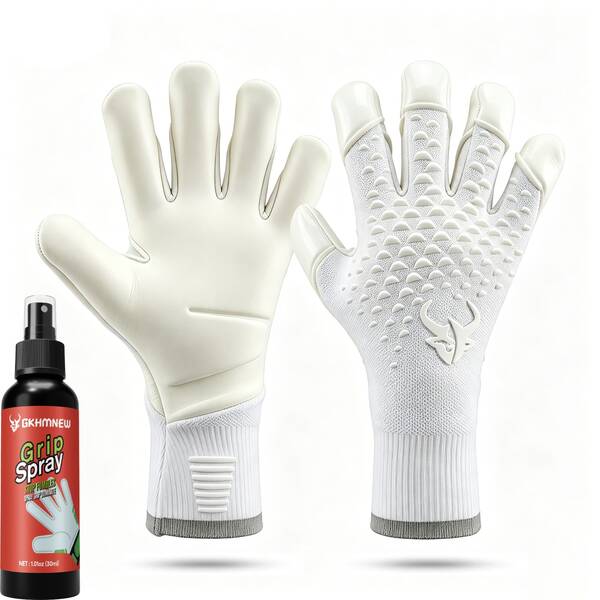 GKHMNEW Soccer Goalkeeper Gloves + 30ml Goalkeeper Grip Spray For Children Youth Adult Professional Goalkeeping Glove With Strong Grip