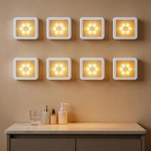 Outdoor Motion Sensor Stair Wall Light, Battery-Powered Wireless Night Light, 6 LED Beads, Suitable For Under Cabinet/Corridor Wardrobe Kitchen - Christmas Use, ≤36V Including Battery, IP44, Simple Lighting, Minimalist Design, Durable Structure - [Pack Of 8] Warm Light - View 12