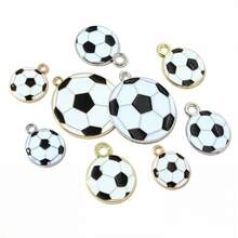 10pcs Soccer Football Charms Enamel Sport Pendants For Necklace Bracelet Earrings DIY Jewelry Making Accessories Findings - Football - View 5