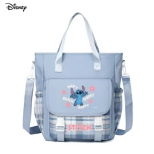 Túi tote Disney Lilo & Stitch - Túi đeo vai in hình Stitch với họa tiết kẻ caro "Đừng lo lắng, hãy vui vẻ", có thể dùng làm túi xách tay, túi đựng laptop, túi đựng đồ học tập, túi đeo chéo, dễ mang theo, kiểu dáng thời trang phù hợp cho công việc, học tập và đi lại hàng ngày. - màu1 - Xem 4