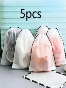 5/10/20 paia di borse di stoccaggio per scarpe sportive in plastica opaca e trasparente, scatole per scarpe riutilizzabili con laccetti, organizzazione domestica - Trasparente - Visualizzare 8