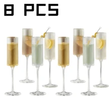 16/8/4只装透明塑料竖纹香槟杯，复古优雅的凹槽杯身，可重复使用，不易碎，适用于生日、婚礼、派对、新年、周年纪念、万圣节、圣诞节、情人节、母亲节、毕业典礼、乔迁之喜、晚宴、自助餐、普罗塞克、香槟、起泡酒、马提尼、鸡尾酒、果汁、啤酒、威士忌、卡瓦酒等。 - 查看 14