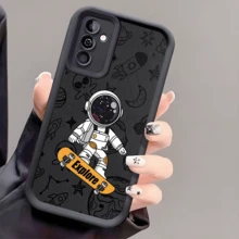 1pc Astronaut Skateboarding TPU Shockproof Phone Case, Thickened Anti-Slip Protective Cover Compatible With Huawei, Honor, Galaxy S26, S26 Plus, S26 Ultra, - Black - View 2