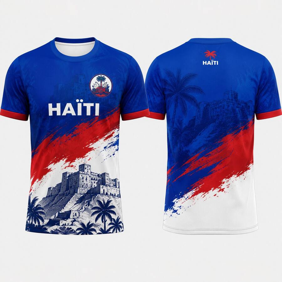 The Clothing Fabric Of The Haitian Football Team For The 2026 US Canada Mexico Football Match Is Lightweight, Breathable, And Comfortable To Wear, Making It An Indispensable Choice When Watching The Game. - 白色 - 查看 1