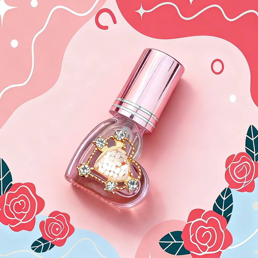 Flacon de parfum en forme de cœur - Flacon vaporisateur portable réutilisable, conçu avec un joyau d'amour, disponible en rose, violet, rouge, taille voyage, décanteur de parfum mini compact portable, idéal pour les cadeaux de fête - Multicolore - Voir 1