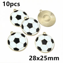 10pcs Soccer Football Charms Enamel Sport Pendants For Necklace Bracelet Earrings DIY Jewelry Making Accessories Findings - Football - View 15
