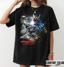 Streetwear T-Shirt With Masked Rider Kuuga Design, American Urban Style, Perfect For An Edgy And Tokusatsu Look With Retro Touches - Black - View 6