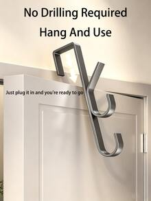 Space Saving Vertical Design Storage Hanging Hook Rack Heavy Duty Metal Multipurpose Towel Rack No Drill Mop Holder Shower Clothes Hanger Wall Mounted Towel Hooks Without Drilling Room Decor Bathroom Home Decor Bathroom Decor Key Holder - View 4