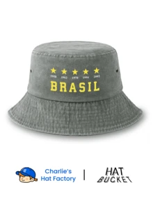Topi Bucket Vintage Unisex - Bordir Pohon Palem Kembar Minimalis - Tersedia dalam Berbagai Warna Bumi - Topi Pelindung Matahari yang Lembut dan Mudah Dilipat untuk Pantai & Liburan Musim Panas - 5 bintang - View 4