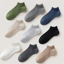 1/10/20/30 Pairs Men's Black, White And Gray Sports Socks, Boat Socks, Suitable For Sports, Fashion, Minimalist Short Socks, Classic Solid Color, Minimalist - Multicolor - View 4