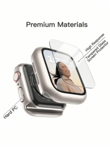3件組三合一強化玻璃膜硬PC框架保護殼，相容 Series 38mm/41mm/42mm/40mm/44mm/46mm/49mm，相容 螢幕保護貼，中性款，超薄保護殼，防刮耐衝擊，適合日常保護、辦公室與居家手機使用，[國際版非本地版] - 彩色 - 查看 8