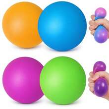 1 pieza Pelota de apretón colorida, juguete antiestrés de TPR suave y de rebote lento, adecuado para vacaciones de verano - Multicolor - Ver 2